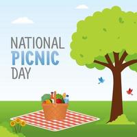 grafica vettoriale del giorno del picnic nazionale buono per la celebrazione del giorno del picnic nazionale. design piatto. volantino design.flat illustrazione.