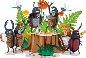 gruppo musicale di scarabeo felice vettore