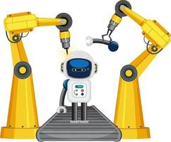 concetto di industria dell'automazione robotica vettore