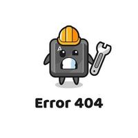 errore 404 con la simpatica mascotte del pulsante della tastiera vettore