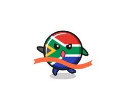 la simpatica illustrazione della bandiera del sud africa sta raggiungendo il traguardo vettore
