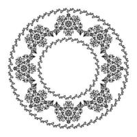 ornamento rotondo elegante. per la progettazione di cornici, menu, partecipazioni di nozze o etichette, per il taglio laser, la creazione di motivi in legno, intarsi. grafica digitale. bianco e nero. vettore