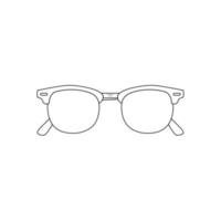 illustrazione dell'icona del contorno degli occhiali da sole su sfondo bianco isolato adatto per accessori, occhiali, icona degli occhiali vettore