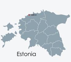 mappa estonia disegno a mano libera su sfondo bianco. vettore