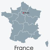 francia mappa disegno a mano libera su sfondo bianco. vettore