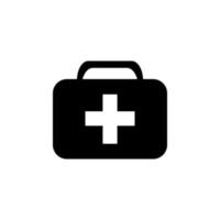 icona di salute medica borsa medica di emergenza ospedaliera con icona di stile piatto vettore