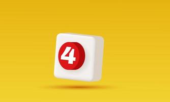 3d icona app vuota quattro segno di notifica vettore