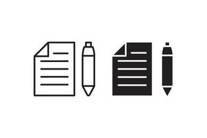 icona vettore documento penna e carta