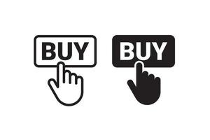 fare clic con la mano sull'icona del vettore del pulsante di acquisto