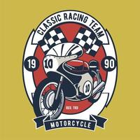 Distintivo del team di motociclismo classico vettore