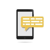 icona e-mail o sms dello smartphone, illustrazione vettoriale in stile piatto