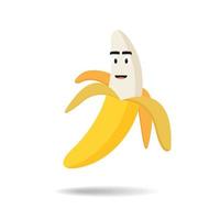 espressioni di banana icona faccia sciocca, illustrazione vettoriale