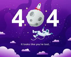 illustrazione dello spazio esterno della pagina di errore web 404 vettore