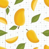 modello senza cuciture di mango. fondo senza cuciture del mango. Reticolo senza giunte grafico della frutta del mango vettore