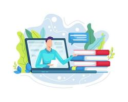 illustrazione vettoriale istruzione online o concetto di e-learning