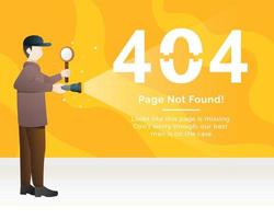 Illustrazione del concetto di pagina di errore 404 non trovata vettore
