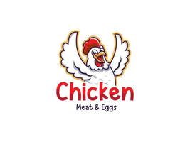 modello di logo del ristorante di pollo fritto vettore