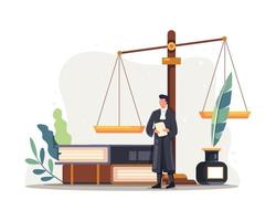illustrazione del carattere del giudice avvocato vettore