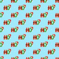 hohoho pixel art seamless pattern vettore