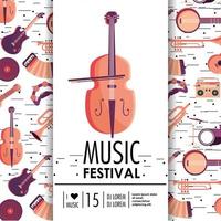violino e strumenti per l&#39;evento del festival musicale vettore