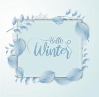 Ciao banner invernale con arte cartacea e stile artigianale vettore
