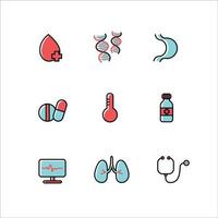 set di icone di emergenza medicinali vettore