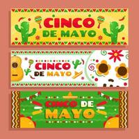 striscioni per la celebrazione di cinco de mayo vettore