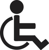 segno disabilitato icon.invalid icon.human su sedia a rotelle. stile piatto. vettore