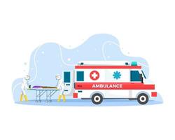 illustrazione di emergenza dell'ambulanza vettore
