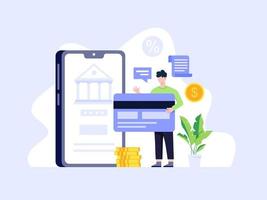 illustrazione di pagamento mobile fintech vettore