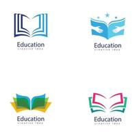 libri e laureati icona modello di logo di istruzione vettoriale
