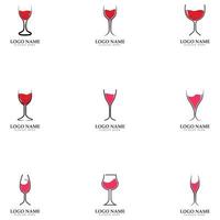 set di modello di illustrazione vettoriale icona bicchiere di vino