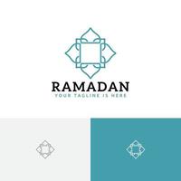 mosaico astratto cultura islamica evento ramadan logo della linea della comunità musulmana vettore