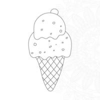 Pagina da colorare di gelato per bambini vettore