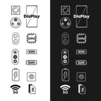 Insieme di simboli di forma dell&#39;icona del cellulare e del computer vettore