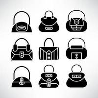 set di icone di borsa di moda vettore