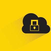 sicurezza cloud su sfondo giallo illustrazione vettore