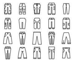 pantaloni pantaloni icone linea art vettore