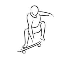 illustrazione vettoriale del giocatore di skateboard che salta