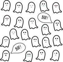 adesivo emoji fantasma per halloween vettore