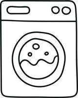 lavatrice in stile doodle vettore