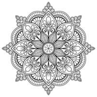 modello astratto della mandala di vettore. arte sul muro. libro da colorare modello in pizzo il tatuaggio. design per una camicia di vernice per carta da parati e un design adesivo per piastrelle, ornamento decorativo a cerchio in stile etnico orientale vettore