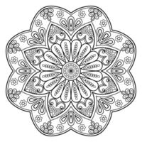 modello astratto della mandala di vettore. arte sul muro. libro da colorare modello in pizzo il tatuaggio. design per una camicia di vernice per carta da parati e un design adesivo per piastrelle, ornamento decorativo a cerchio in stile etnico orientale vettore