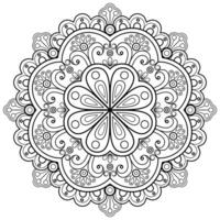 modello astratto della mandala di vettore. arte sul muro. libro da colorare modello in pizzo il tatuaggio. design per una camicia di vernice per carta da parati e un design adesivo per piastrelle, ornamento decorativo a cerchio in stile etnico orientale vettore