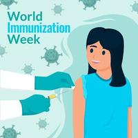 concetto di settimana mondiale dell'immunizzazione vettore