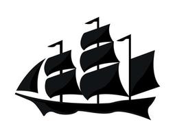 vecchia nave, illustrazione della siluetta della nave a vela.