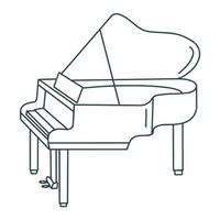 vettore di illustrazione del doodle isolato per pianoforte