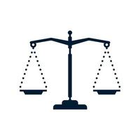 icona della scala della giustizia. sagoma della scala del giudice. equilibrio. illustrazione vettoriale