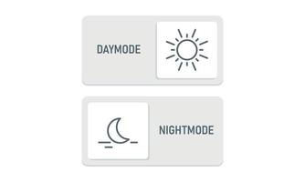 icona interruttore modalità giorno e modalità notte. pulsante giorno notte. alternare la modalità chiaro scuro. interfaccia del dispositivo. illustrazione vettoriale