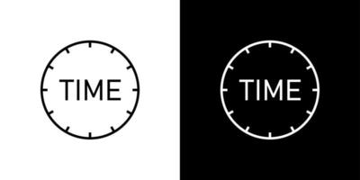 concetto di business simbolo del tempo. affrettati, scadenza, supporto, tempo di lavoro segno. illustrazione vettoriale in bianco e nero